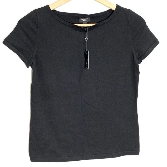 Talbots Petites Black Short Sleeve Top – Size SP - Picture 4 of 7